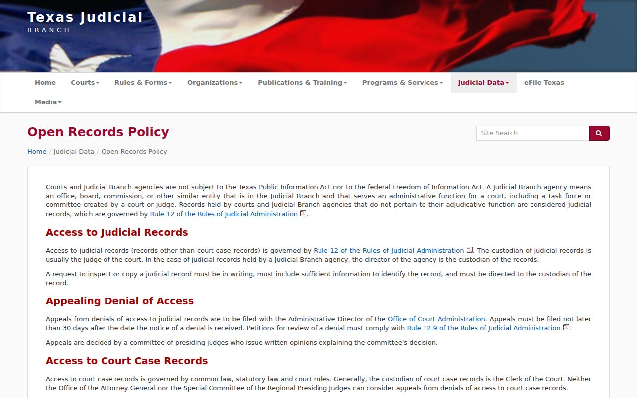 Kenedy County court records case-record and judicial-record access distinction