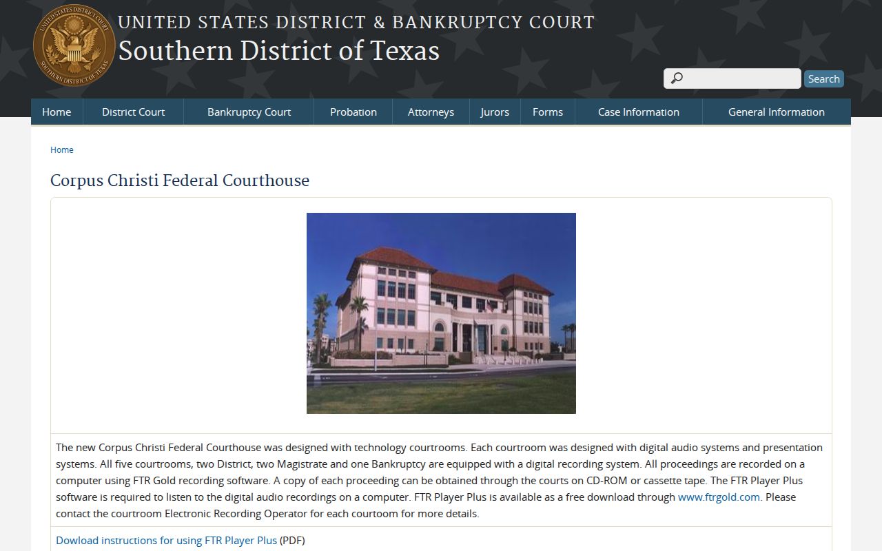 Kenedy County court records federal courtroom technology and copy route
