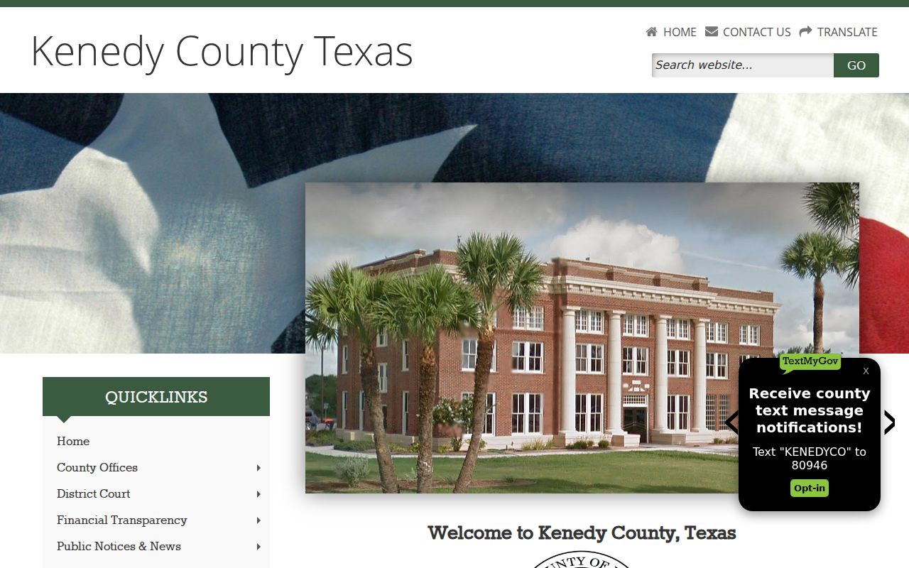 Kenedy County court docket county homepage